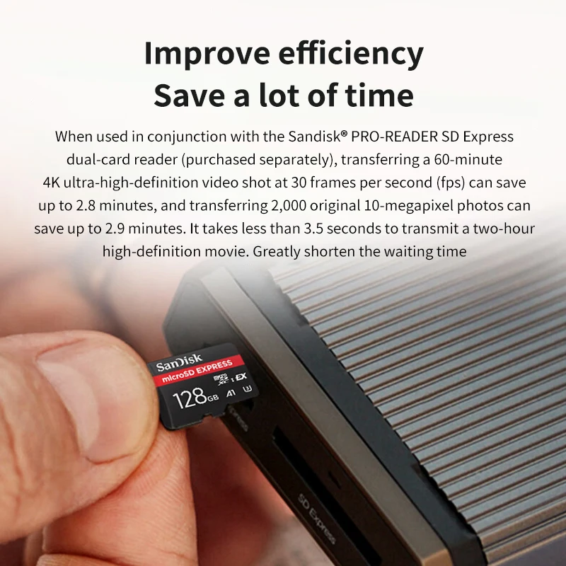 SanDisk microSD Express Card 128GB 256GB A2 5.3K NVMe TF Memory Card for Tablet UAV Switch 2 Max 880Mb/s Micro SD Card for Phone