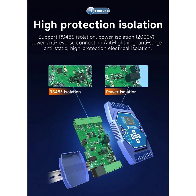 

B03B-6-контактный модуль измерения температуры, тип K, вход термопары Modbus, RS485, шлюз Ethernet, сторожевой таймер DNS Industrial