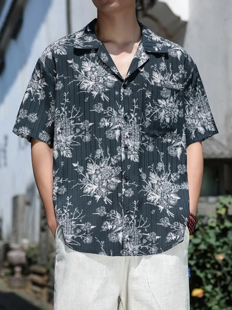 

Мужская летняя тонкая свободная футболка из ледяного шелка с ретро-принтом, большие размеры, молодежная модная повседневная одежда