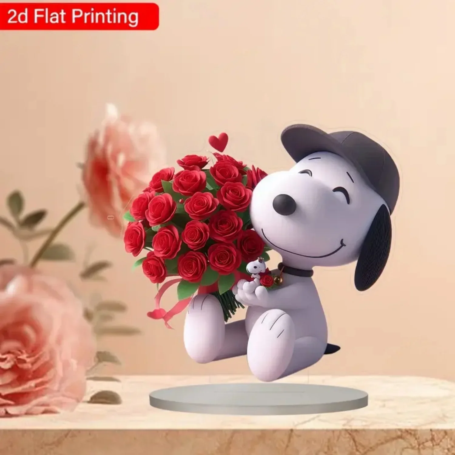 تمثال كلب جرو كرتوني، تمثال أكريليك مسطح 2D، المنزل، المكتب، الاستوديو، المقهى، الغرفة، علبة العرض، زخرفة الطاولة، هدية ديكور سطح المكتب