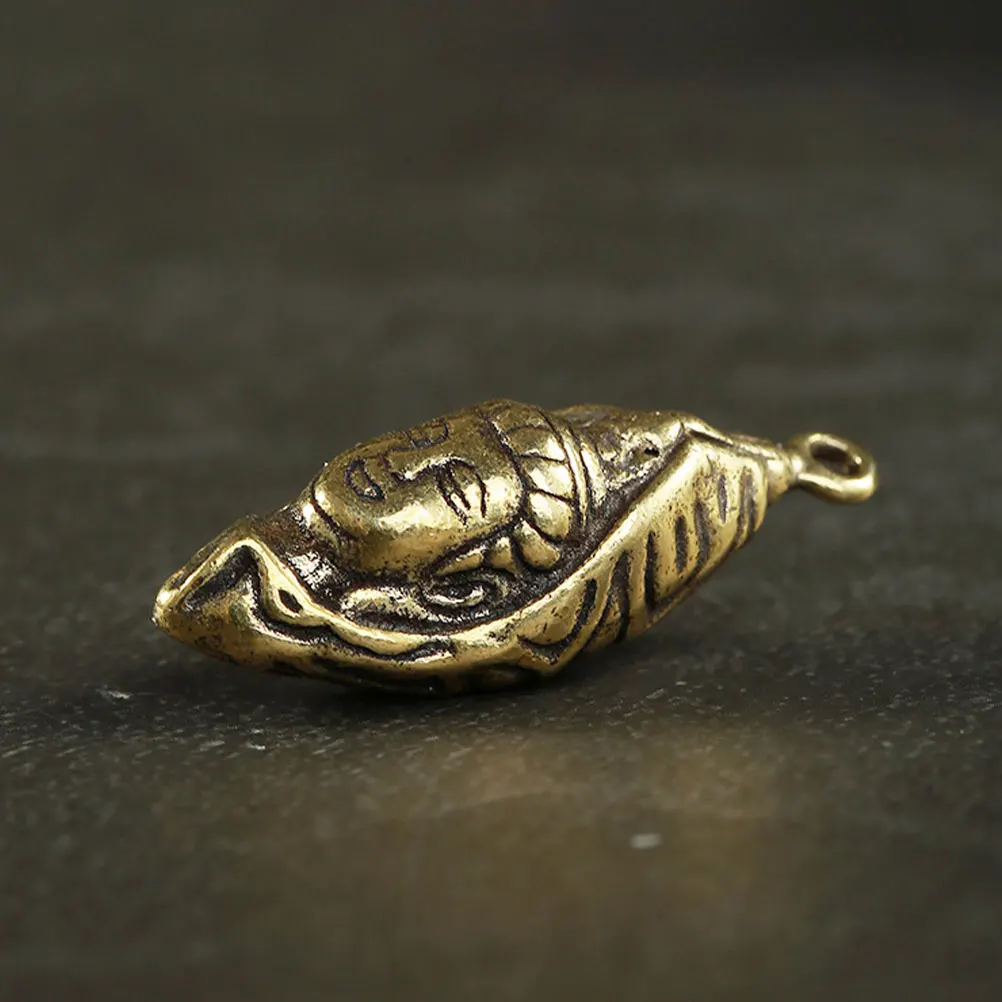 

2Pcs Buddhist Statue Keychain Pendants Retro Brass DIY Craft Small Pendants Durable Key Hanging Decors Vintage Style