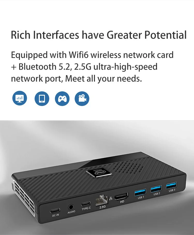 Morefine M6 Intel N100/N200 MINI PC LPDDR5 16GB 2*M.2 SSD Windows 11 Pro WIFI6 BT5.2 2.5G Lan Desk Office MINI PC Gamer Computer