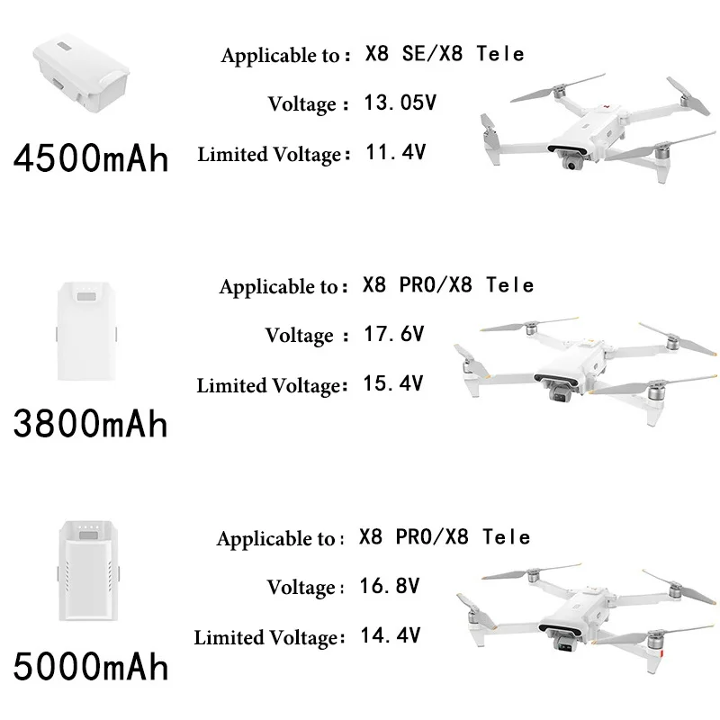 FIMI X8 Tele / X8 SE / X8 Pro Drone Original Intelligent Flight Battery Plus 5000mAh Long Endurance Battery RC Quadcopter Parts