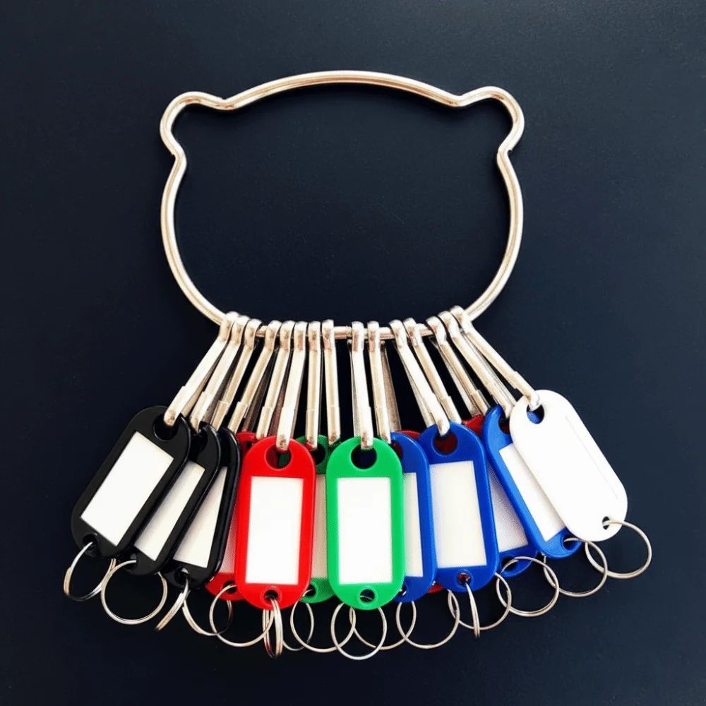 16/26/36 Pieces With Number Plates Key Ring Transparent Window Metal Split Rings Key Tags Plastic Key Chains Rental Accessories