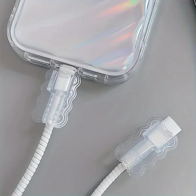 Break-resistant Transparent Data Cable Protector Anti-Breakage Wear-resistant Data Cable Sleeves Double Layered Fall Prevention