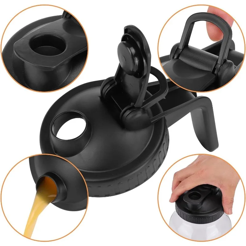 Brocca in vetro da 907,2 g con coperchio e beccuccio a forma di V, brocca per latte materno a doppia prova di perdite, contenitore per tè solare, succo, caffè freddo, latte materno