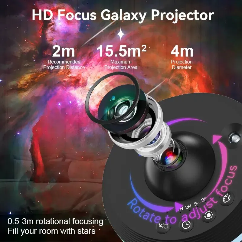 12 IN 1 Galaxy Star Projector with Meteor Ultra Clear Night Light Lamp Rotary Space Ball Planetarium Projector Lights for Kids G