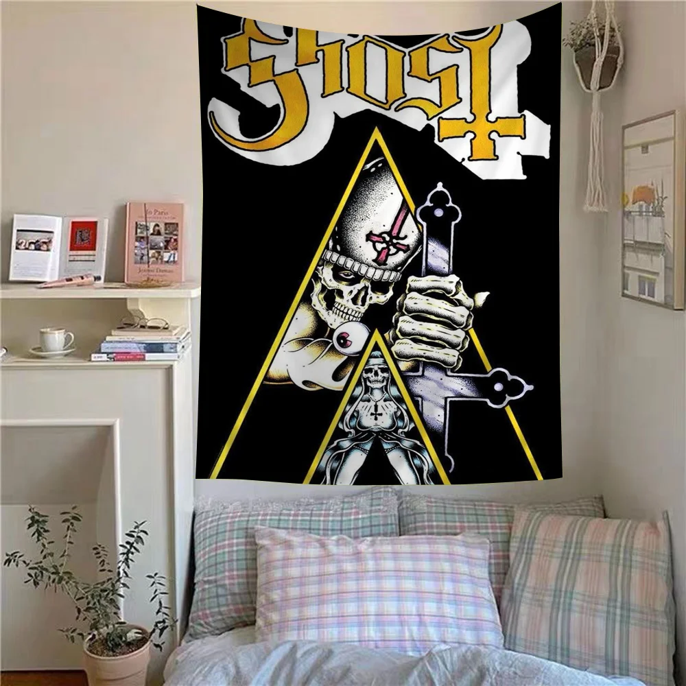 Ghost Band  Funny Cartoon Homer SimpsonS Family Printed Large Wall Tapestry Hanging Tarot Hippie Wall Rugs Dorm Home Decor