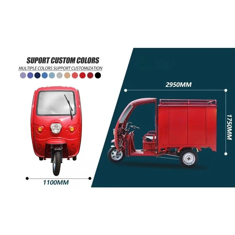 800W Low Speed Open Box Electric Cargo Tricycle for Short-Distance Express Delivery