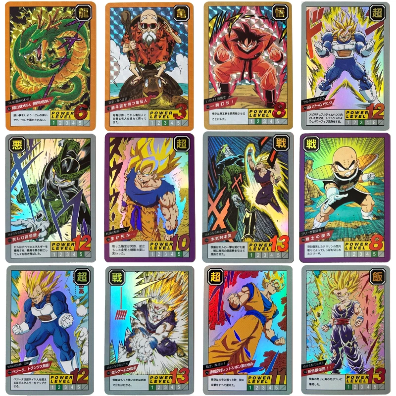

54PCS DIY DRAGON BALL Vol 1-7 Flash Card Vegeta Cell Son Goku Son Gohan krillin Cell Anime Collection Action Toy Figures Gifts