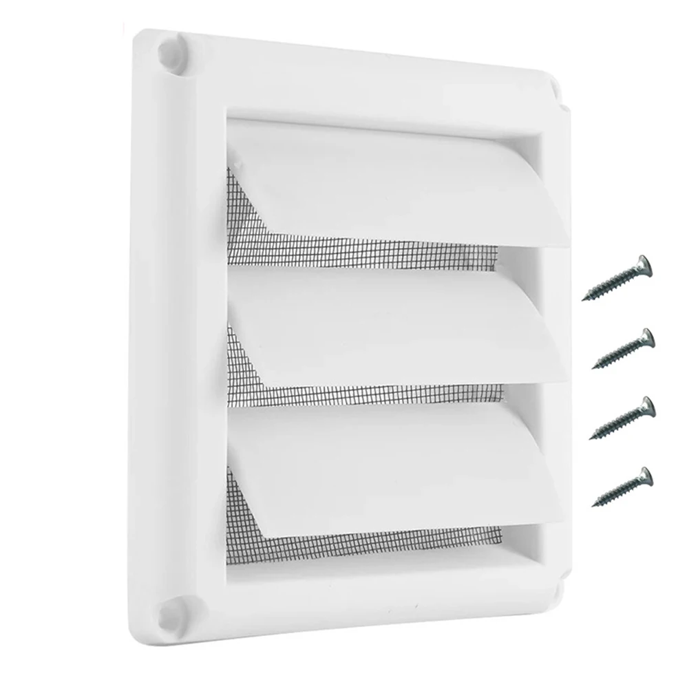 1pc 4/5/6inches Plastic Ventilation Grille With Insect Screen And Screws For Outdoor Vents With Insect Screen Vents Exhaust Part