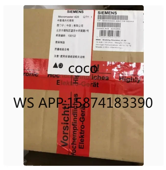 Siemens 6SE6400-4BD21-2DA0 Braking Resistor 380-480V Industrial Inverter Brake Resistance