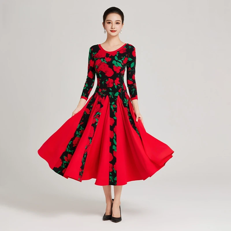 2025 Nieuwe hoogwaardige ballroomdansjurk voor dames Standaard moderne dansjurk voor dames Oefenkleding Costomes