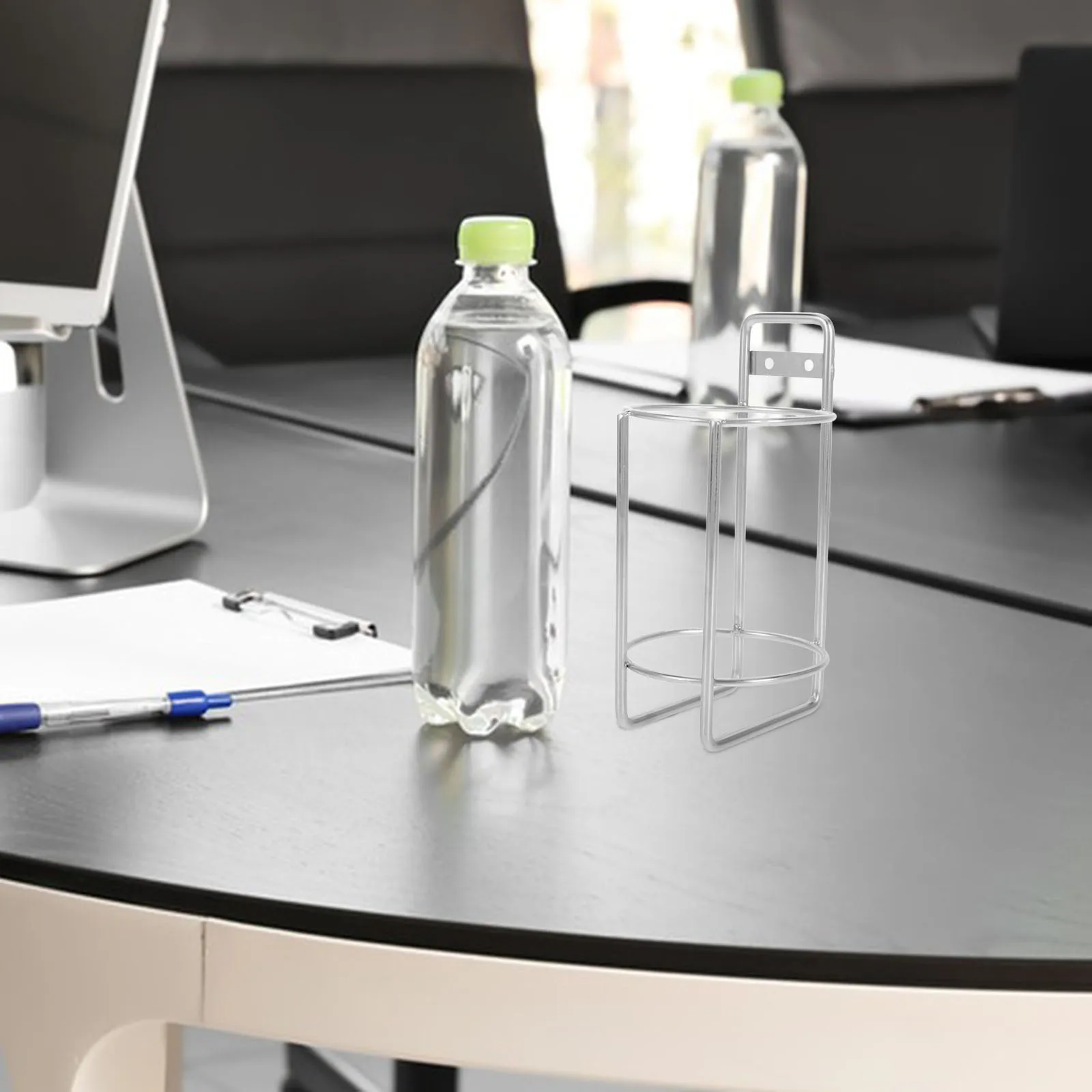 

Stainless Steel Wall Mounted Cup Holder Office Workshop Water Bottle Organizer Rack Employee Workstation Storage