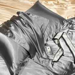 2 Pcs Luxurious Faux Silk Pillow Sham Comfortably Soft and Hypoallergenic Slippery Satin Case for Throw Pillow Sleep Pillowcase