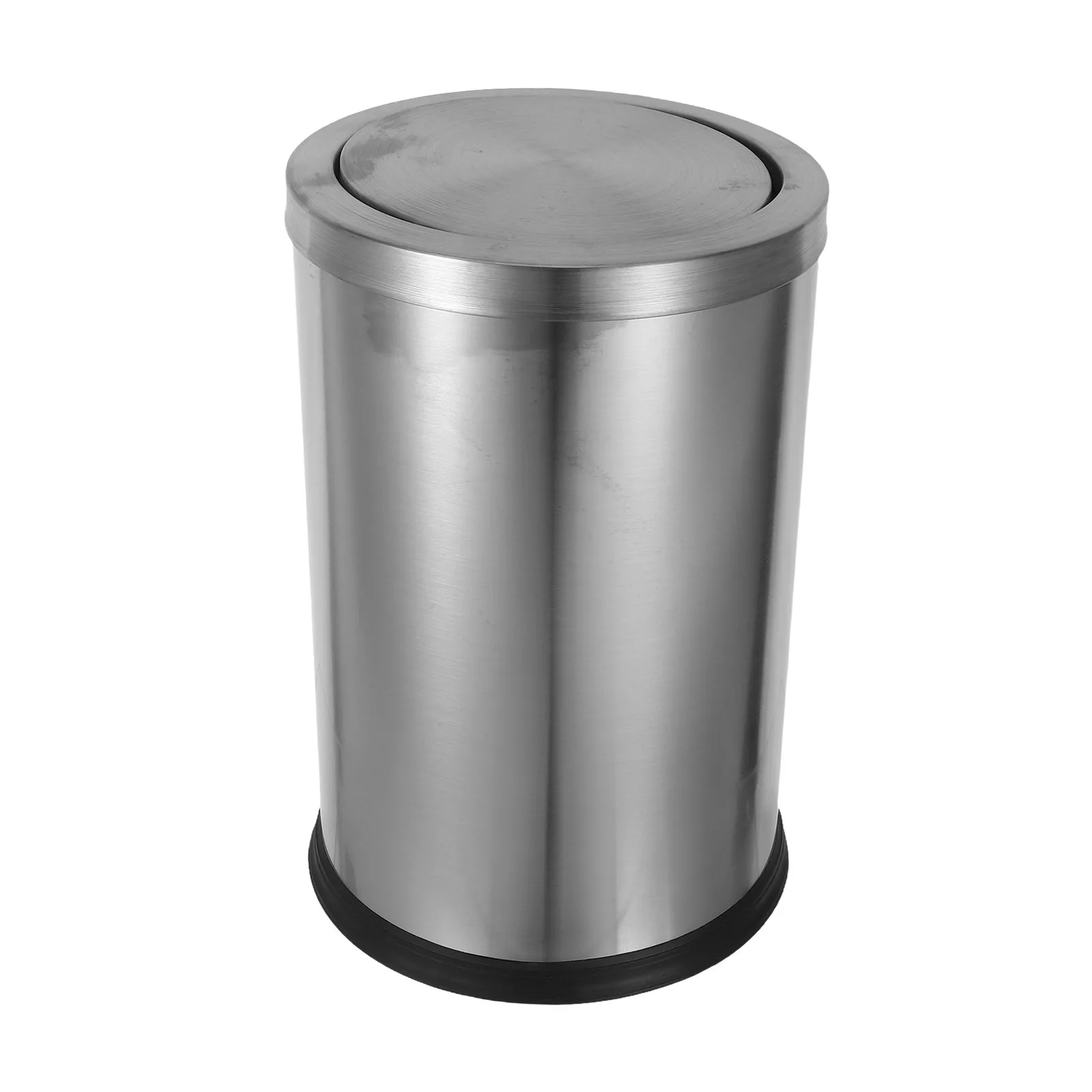 

Stainless Steel Kitchen Trash Can Round Garbage Bin Lid Odor Isolation Easy Clean Space Saving Home Bathroom Office Wastebasket
