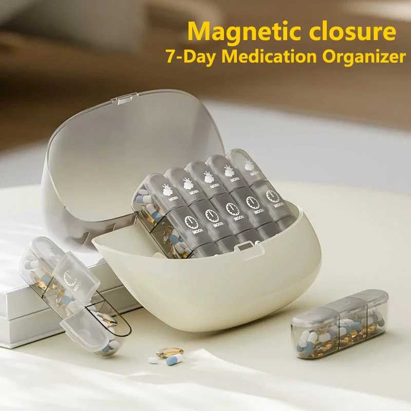 7 Day Pill Organizer 21 Grids 3 Times Pill Case Daily Medicine Box for Office Workers The Elderly and Forgetful Individuals