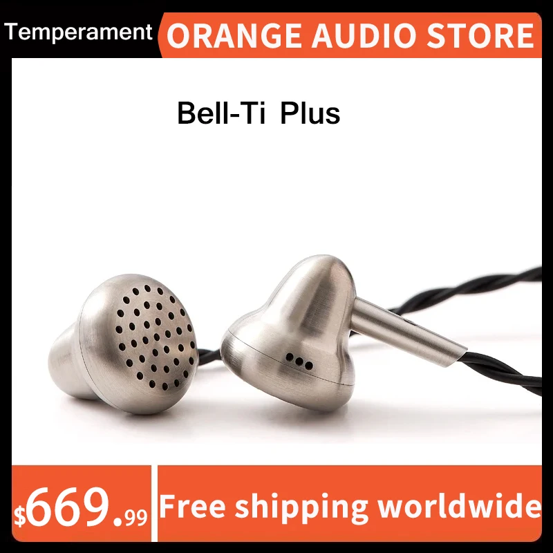 

Angelears&Temperament Bell-Ti Plus Flagship Flat Earbud Titanium HIFI 15mm Dynamic Driver Headset