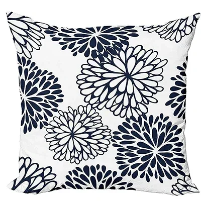 Retro Pillow Cover Cushion Cover Medieval Plaid Digital Printing, Pillowcase Night Blue and White   pillowcase 50*50 decor