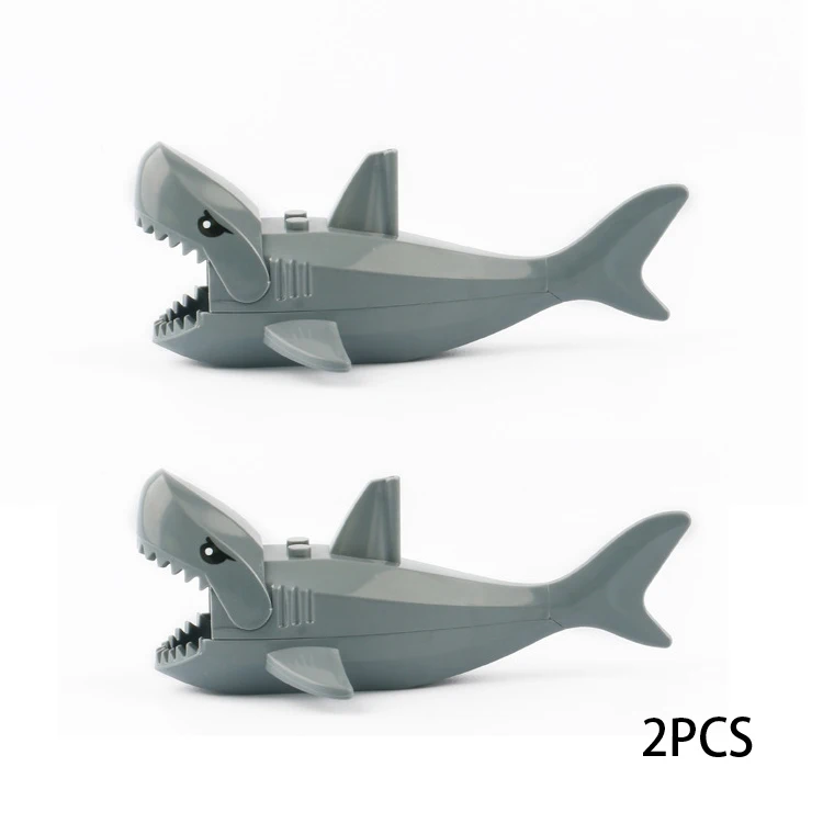 MOC Meerestiere Bausteine Meereszene Hai Oktopus Mantarochen Clownfisch Wal Krabbe Schildkröte Bausteine Spielzeug Kindergeschenk