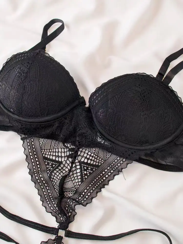 Original Design Bla Night Sexy Spicy Girl Pure Desire 2025 New Sle Pure Desire Hollow out  Suit Underwear