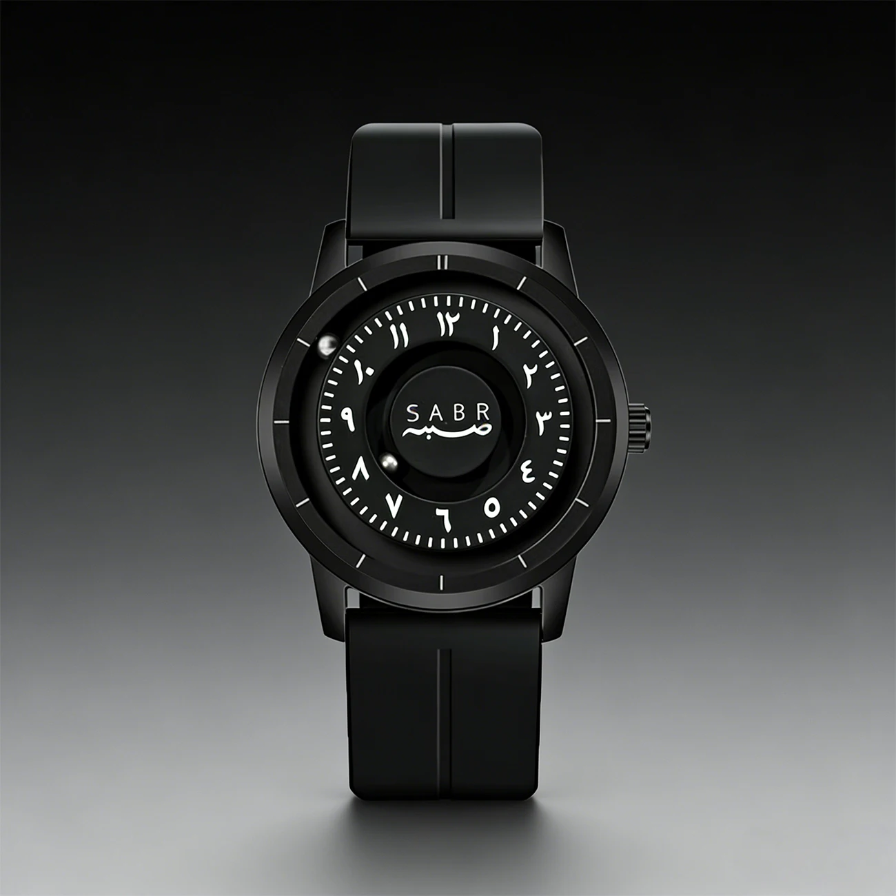 Sabr Futurist Men's Watch Magnetic Bead Pointer Scale Arabic numerals Silicone Strap Mirrorless Creative Design