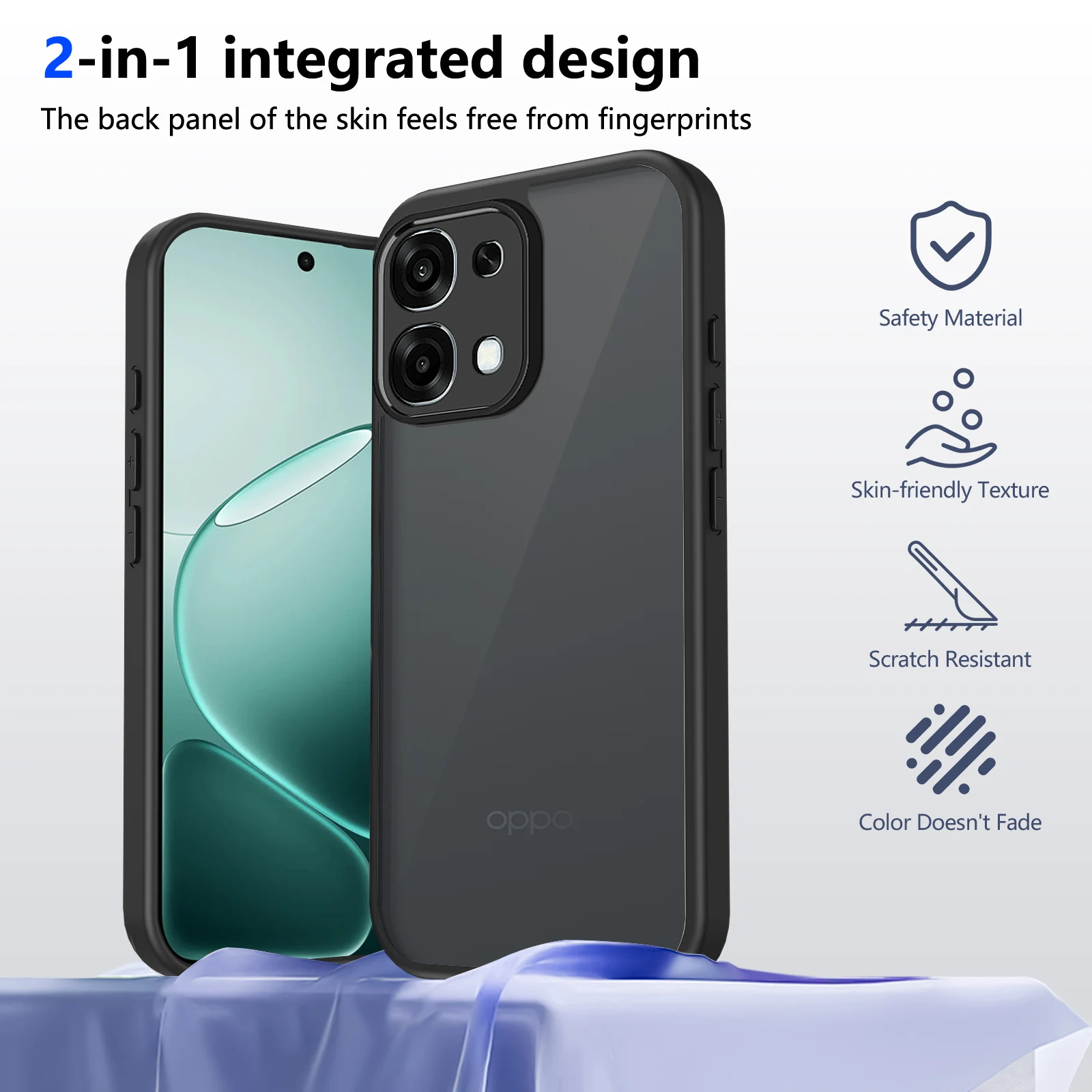 حافظة لهاتف OPPO F31 حافظة جديدة شفافة سوداء غير لامعة ملمس غلاف صلب حافة ناعمة غطاء مضاد للسقوط لهاتف OPPO A6 Pro 4G 5G Funda #2