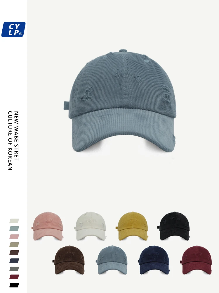 Autumn and Winter Corduroy Baseball Cap Men and Women Korean Fashion Retro Peaked Cap