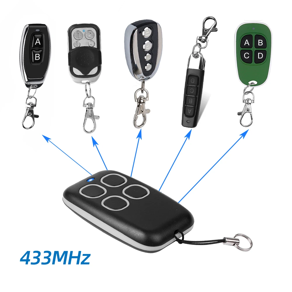 433MHz Smart Copy Duplicator Remote Control 4 Buttons Garage Door Gate Remote Fixed Rolling Code Cloning 433.92 mhz Transmitter