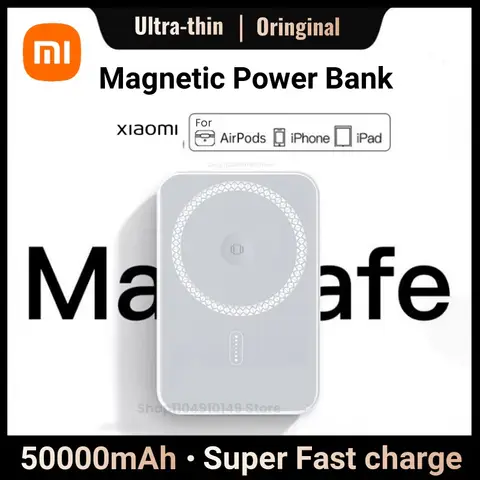 Xiaomi 50000mAh Banca di potere magnetica portatile Ricarica super veloce wireless per batteria di backup Magsafe per iPhone Huawei Samsung