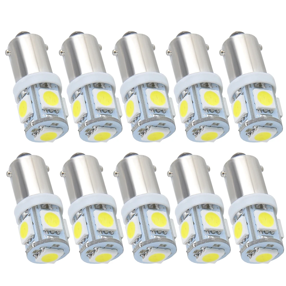 

10pcs Ba9S 5050 5 Smd Led Car Light Auto High Power Bulb Interior Exterior Reading Dome License Plate Map Cargo Lights White