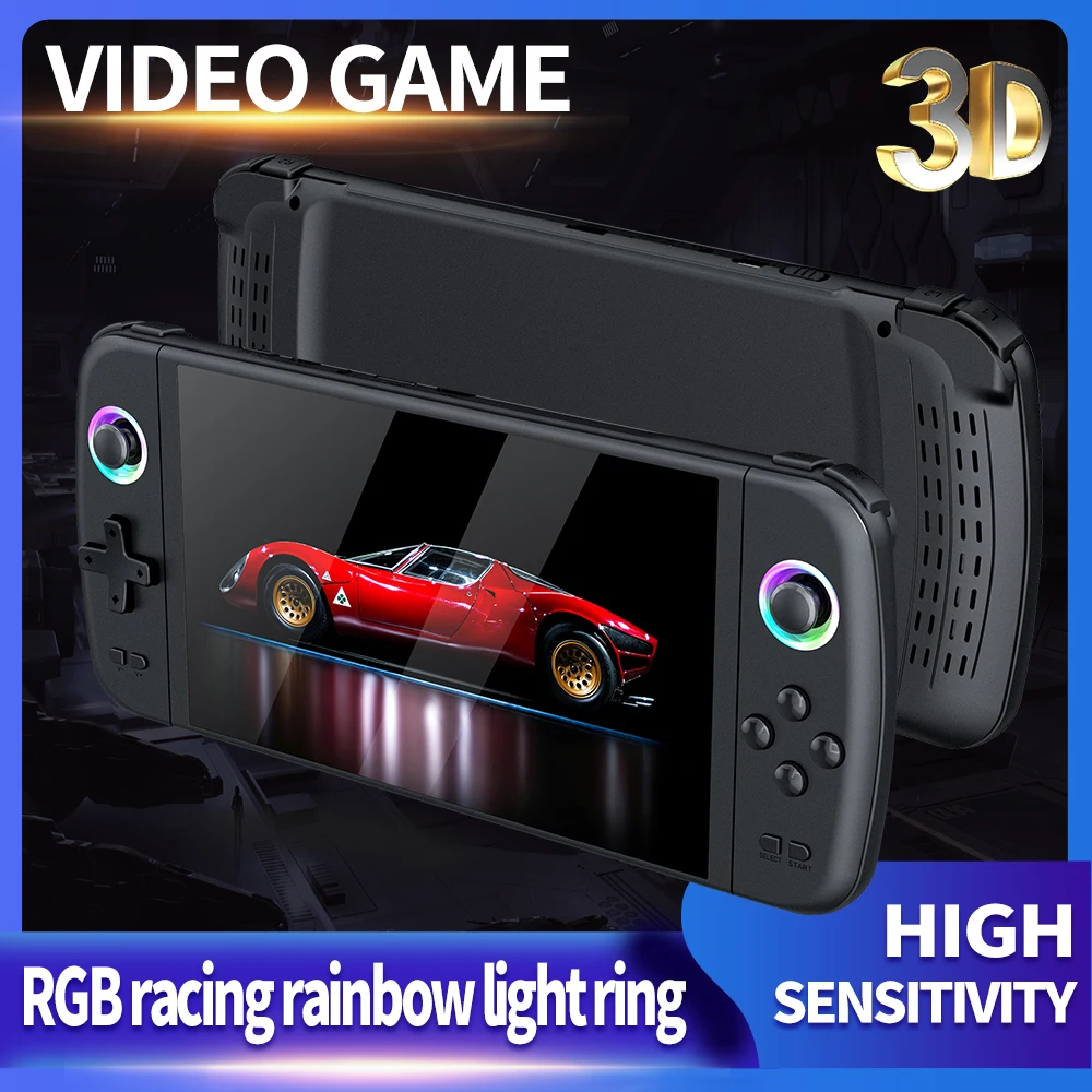 

NEW M27 Handheld Game Console 7 Inch IPS Screen Emuelec System Joystick RGB Lightning Retro Video Game Consola Player Gift
