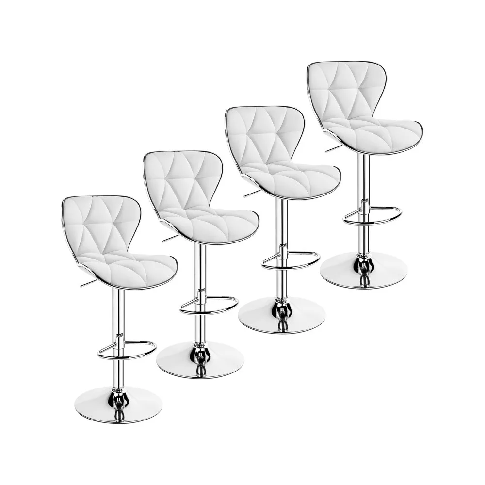 

Bar Stools Island Chairs Shell Back, PU Leather Adjustable Barstools, Swivel Bar Chairs with Footrest for Home Kitchen