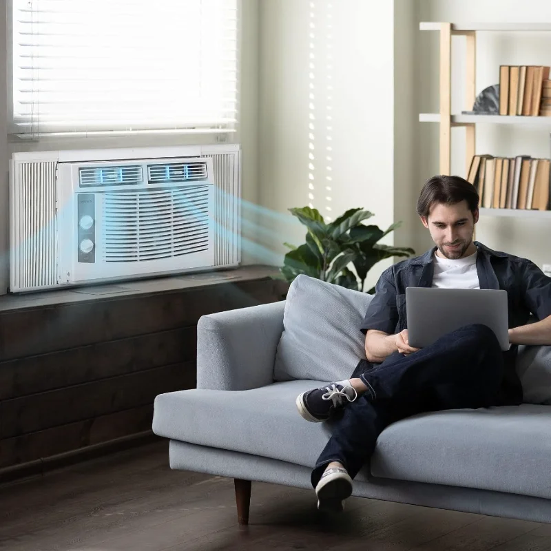 ROVSUN 5000 BTU Air Conditioner Window Unit, 115V/60Hz AC for Window, Cooling Rooms up to 150 Sq. Ft, Easy Install Kit Included