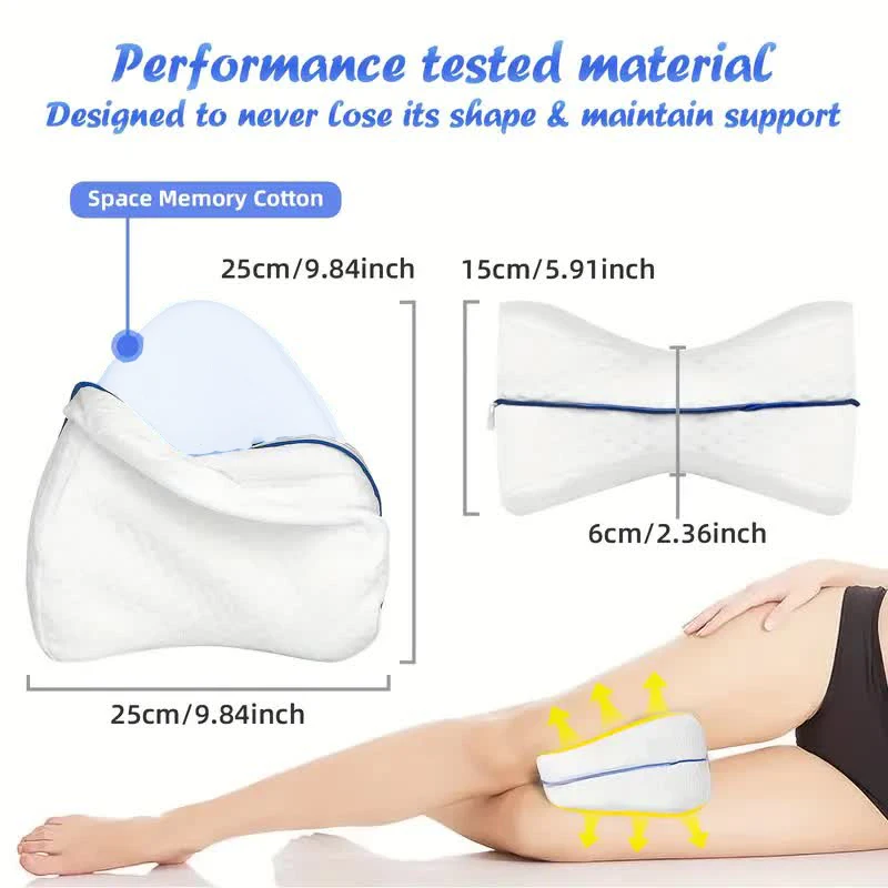 Body Memory Cotton Leg Pillow Home Foam Pillow Sleeping Orthopedic Sciatica Back Hip Joint for Pain Relief Thigh Leg Pad Cushion