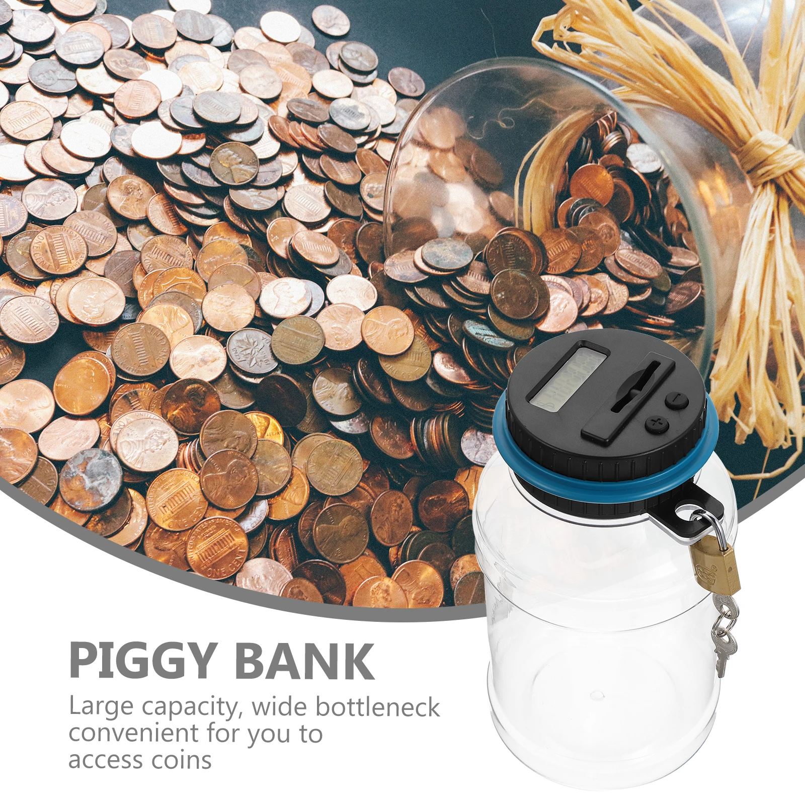 

Digital Display Counts Piggy Bank Saving Pot Coin Storage Box Creative Birthday Gifts Plastic Transparent LCD Screen