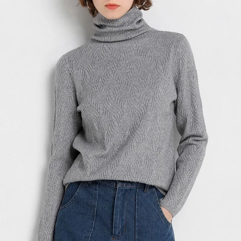 

Women Clothing Knitted Sweater Women Pullovers New Turtleneck Black Knit Sweater Pullover Women Tops Long Sleeve Knitwears Q3253