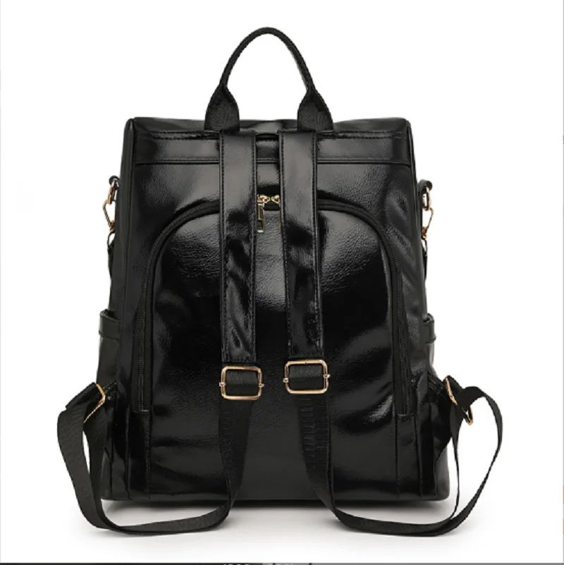 2025 New Korean Fashion Large Capacity Travel Backpacks Women's Soft Leather Anti Theft Shoulder Bags Totes Notebook School Bag