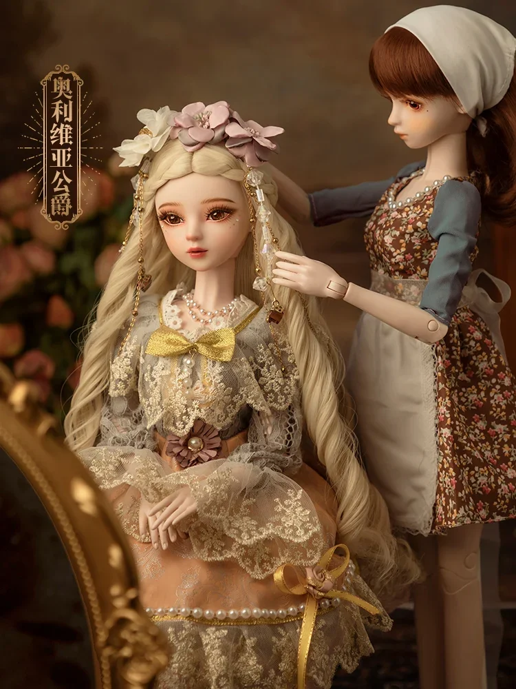 

New Bjd Doll 1/3 Full Set 60cm Lovely Lolita Girl Princess Girl Ball-jointed Doll with Makeup Clothes Birthday Gift for Children