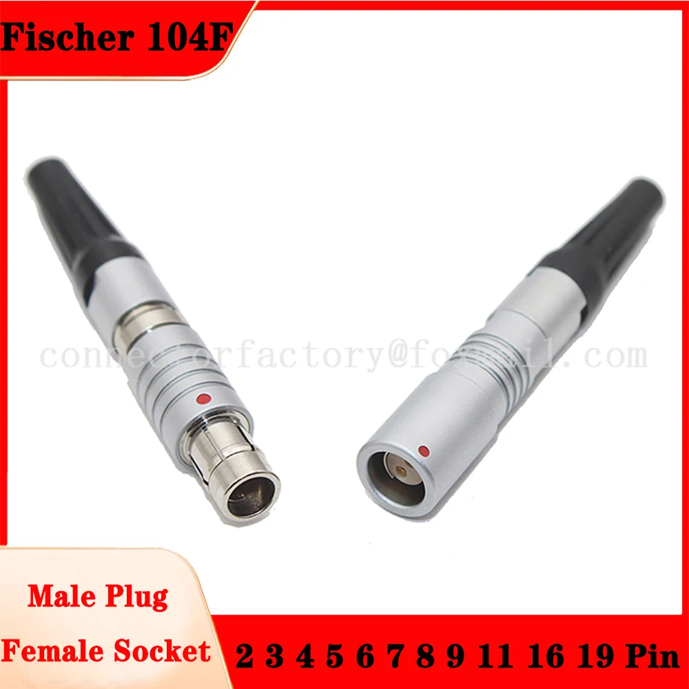 Fischer-self-locking Round Plug And Socket Connector Ip68 Waterproof s 104f M16 2f 11 16 Pino 19