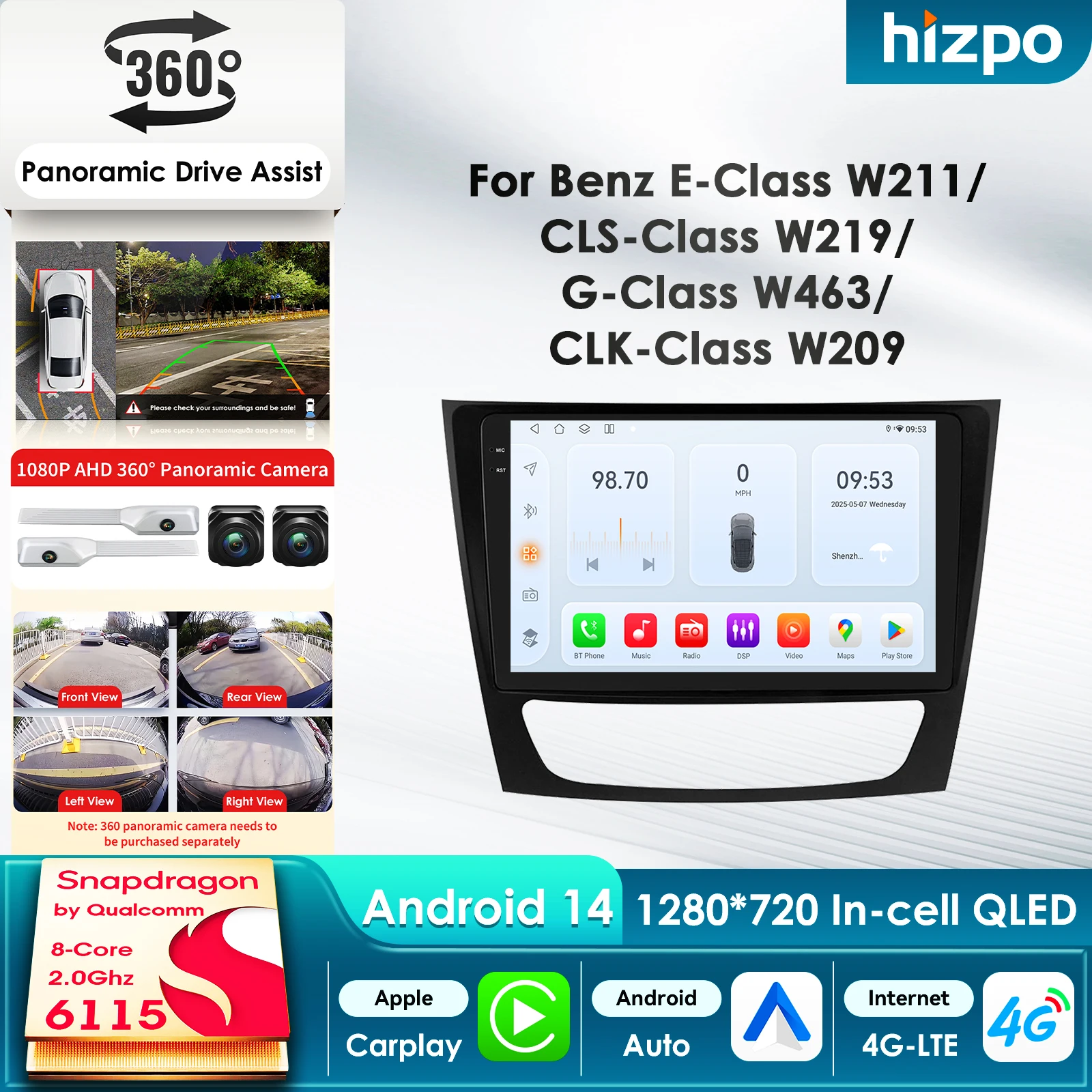 

Мультимедийный проигрыватель Hizpo Android для автомобилей Mercedes-Benz E-класса W211 (E200, E220, E300, E350, E240, E270, E280) и CLS-класса W219 на базе Snapdragon