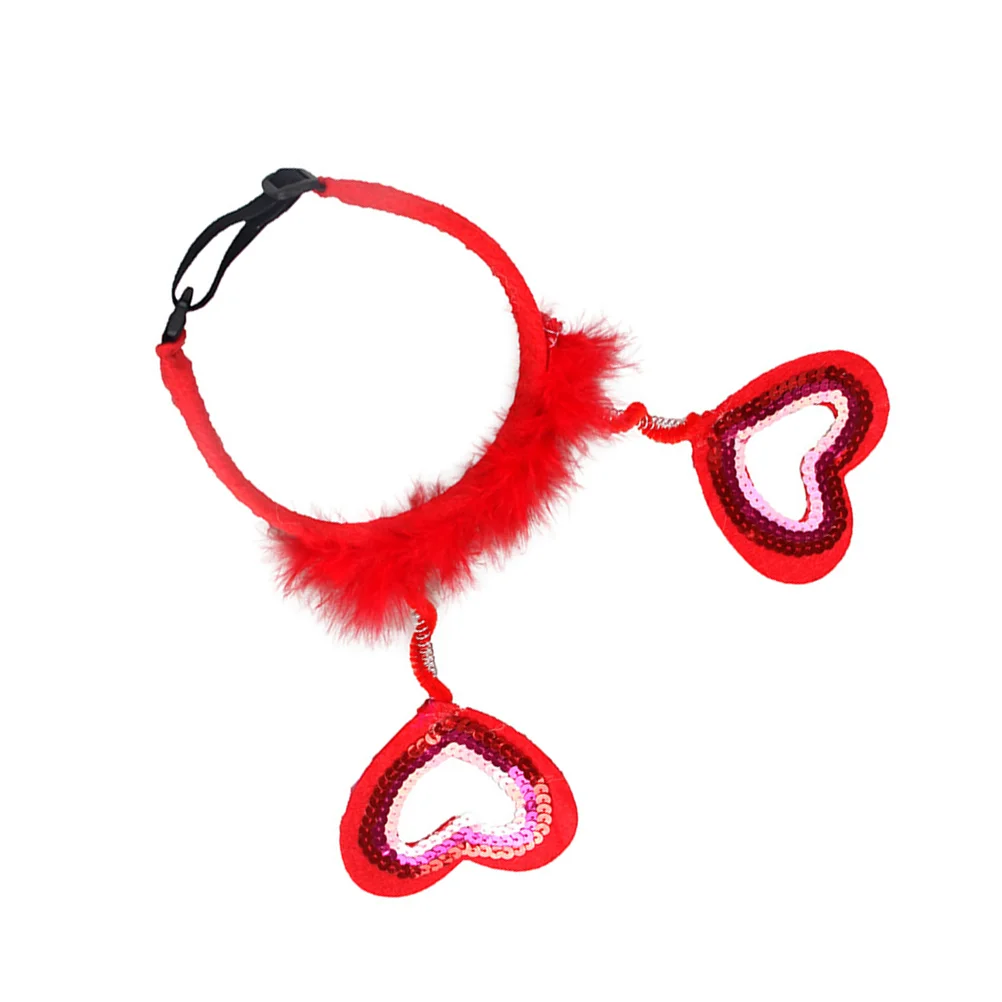 

Christmas Valentine's Day Pet Love Shaped Hair Band Adorable Pet Hairpin Party Hair for Dog (Red Free Size)