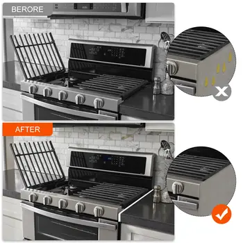 Kryty mezer sporáku, Výplň mezer kuchyňského sporáku, Hliníkový kryt mezery trouby, délka 25,59 palce, Tepelně odolný a snadno čistitelný 8 nejlepší prodej kryt mezery sporáku - №5