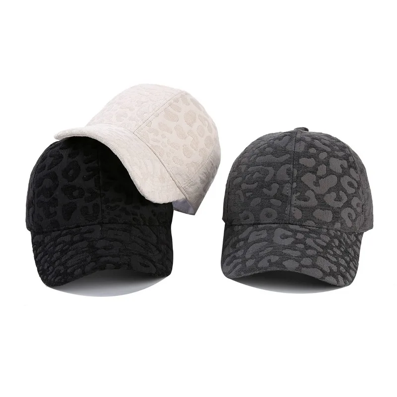 2026 Women's Autumn Winter New Vintage Leopard Print Velvet Baseball Hat Sun Protection Cap
