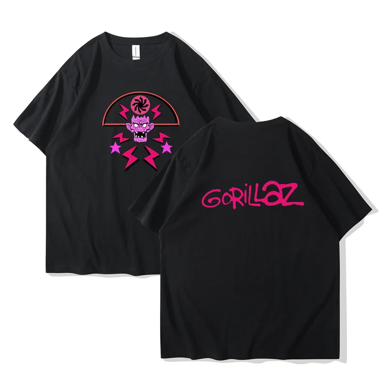 

Музыкальная группа Gorillaz PUNK ROCK Футболка Мужчины Женщины Лето 90-х Хлопковые футболки с круглым вырезом и короткими рукавами Одежда Винтаж Y2K Одежда Футболка
