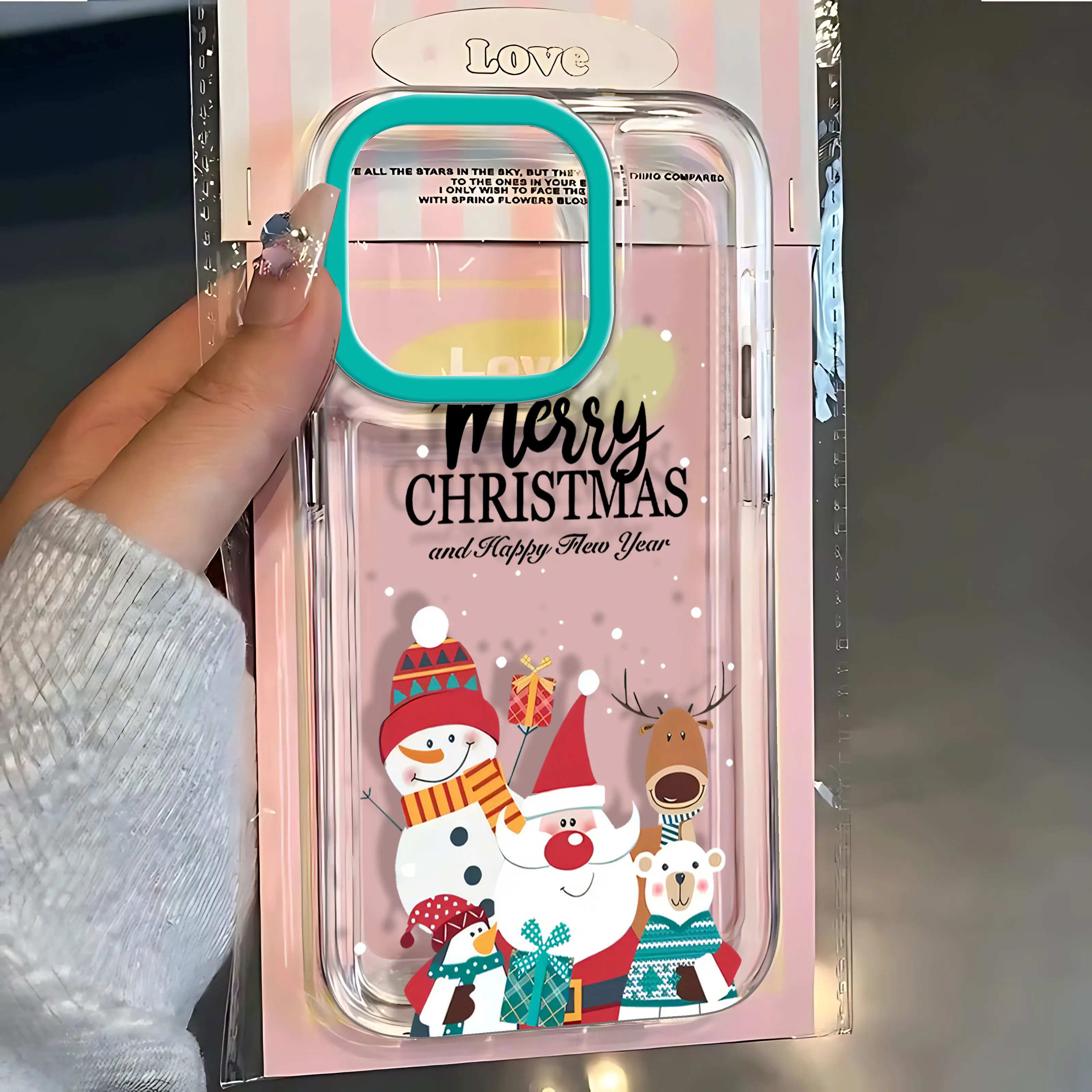 عيد الميلاد نمط سيليكون واضح الحال بالنسبة آيفون 17 15 16 14 13 برو ماكس 11 12 برو 16E X XS 7 8 زائد غطاء شفاف مقاوم للصدمات #2