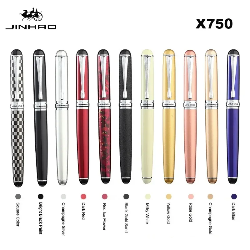 jinhao x750 caneta tinteiro luxo elegante canetas 10 mm obliquo tipo f fino iraurita nib escrita escola material de escritorio papelaria 01