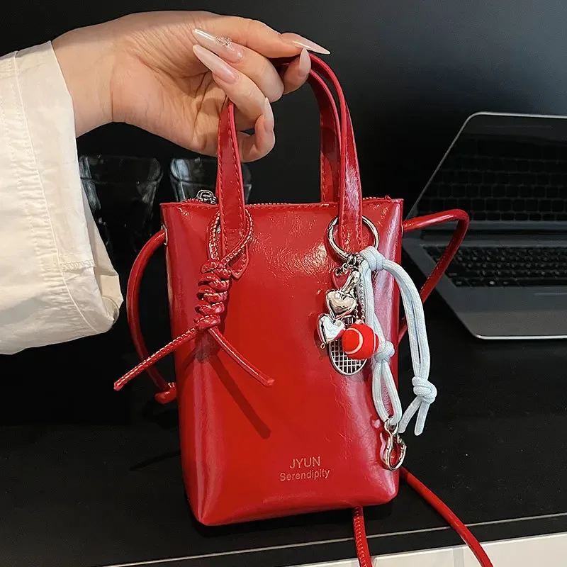 

2025 AirTag Crossbody Bag Vegan Leather Minimalist Phone Purse RFID Blocking Wristlet Strap for iPhone 15 Pro