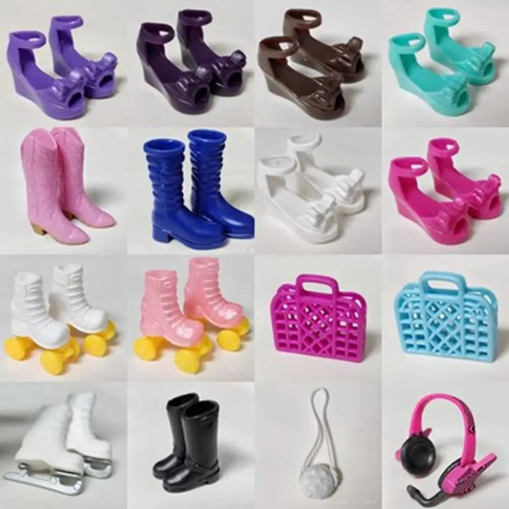 

Quality 1/6 Doll Shoes New Original 10 Styles Figure Doll Handbags 30cm Doll Sandals Earphones 30cm Doll Accessories