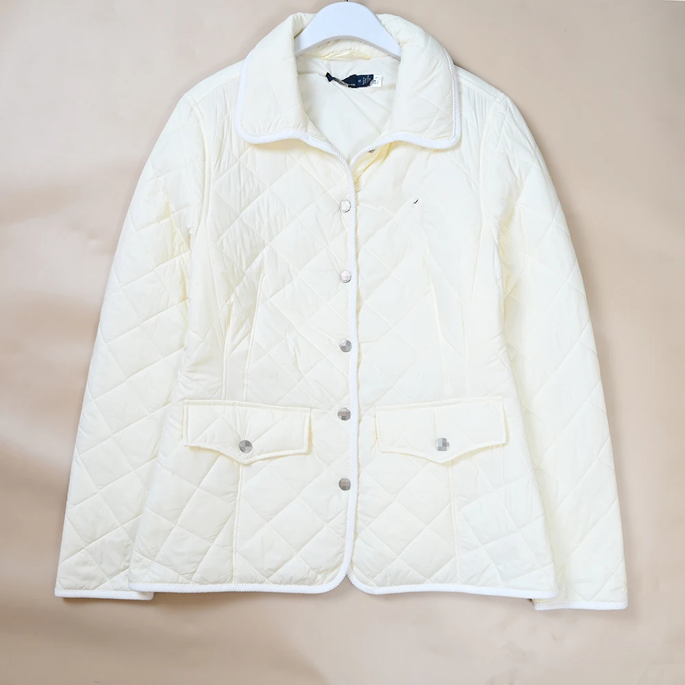 

Хлопковое джето с вышивкой, легкое стеганое повседневное пальто с воротником, длинное пальто све, прямой крой, для поездок на работу, на одной пуговице, Clo...